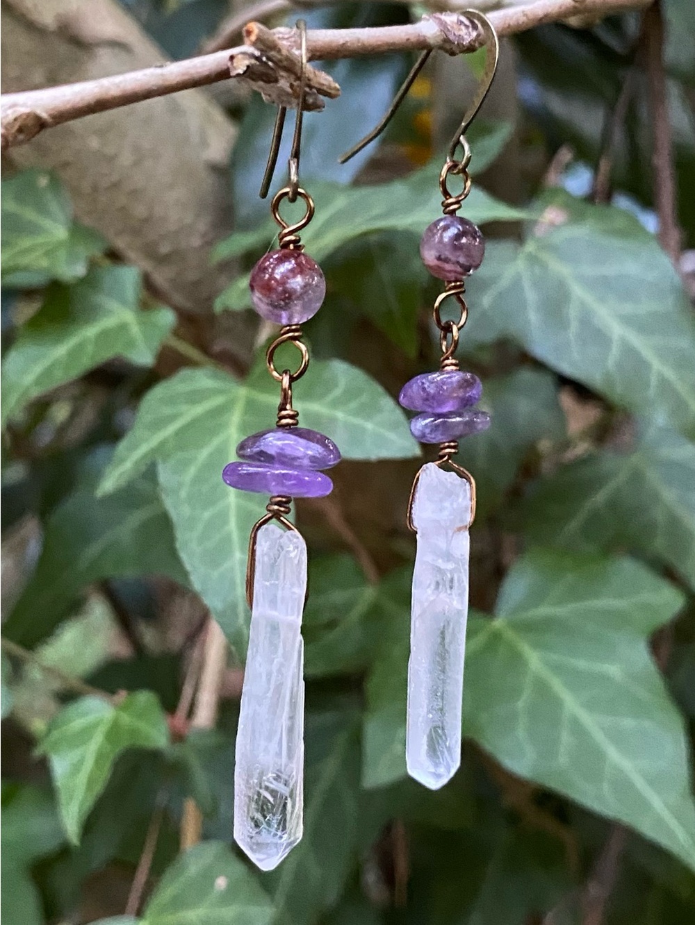 Quartz Dangle Earrings